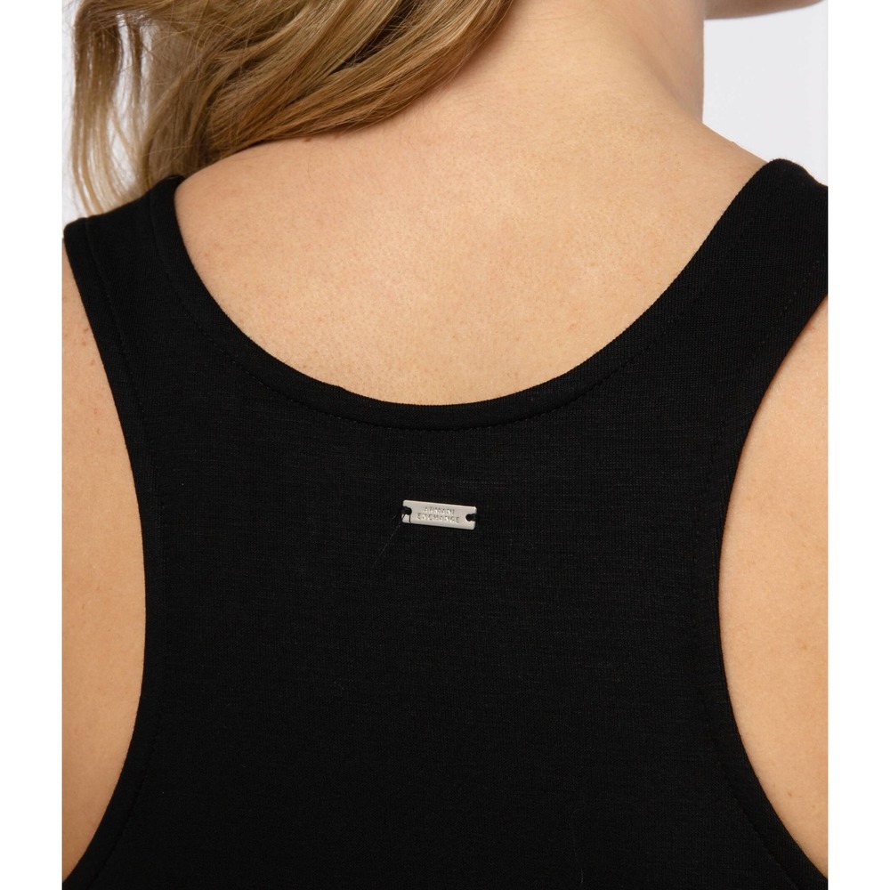 Armani Exchange AX Minimalist Black Tank Maxi Dress Bodycon Size S - Picture 4 of 8